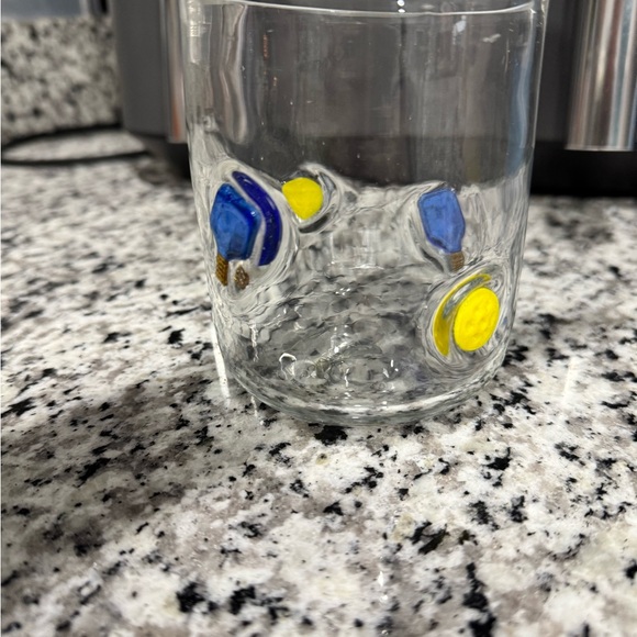 Anthropologie Blue and Yellow Glass Tumbler - Picture 2 of 4
